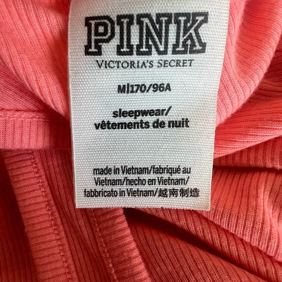 PINK Victoria Secret Coral Ribbed Razor Back Tank M - Picture 3 of 5